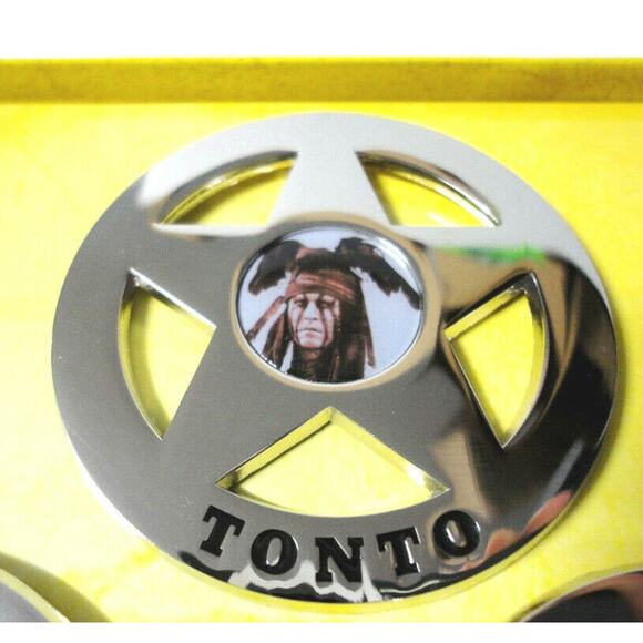 Disney Set (4) Lone Ranger Tonto Police / SHERIFF BADGE PIN SET Limited Edition! - Picture 4 of 9